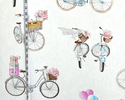 Paris Girl Fabric Spring Bicycle, Wedding, Shopping
