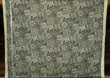 Black grey paisley fabric