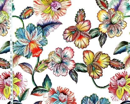Tropical floral fabric bold