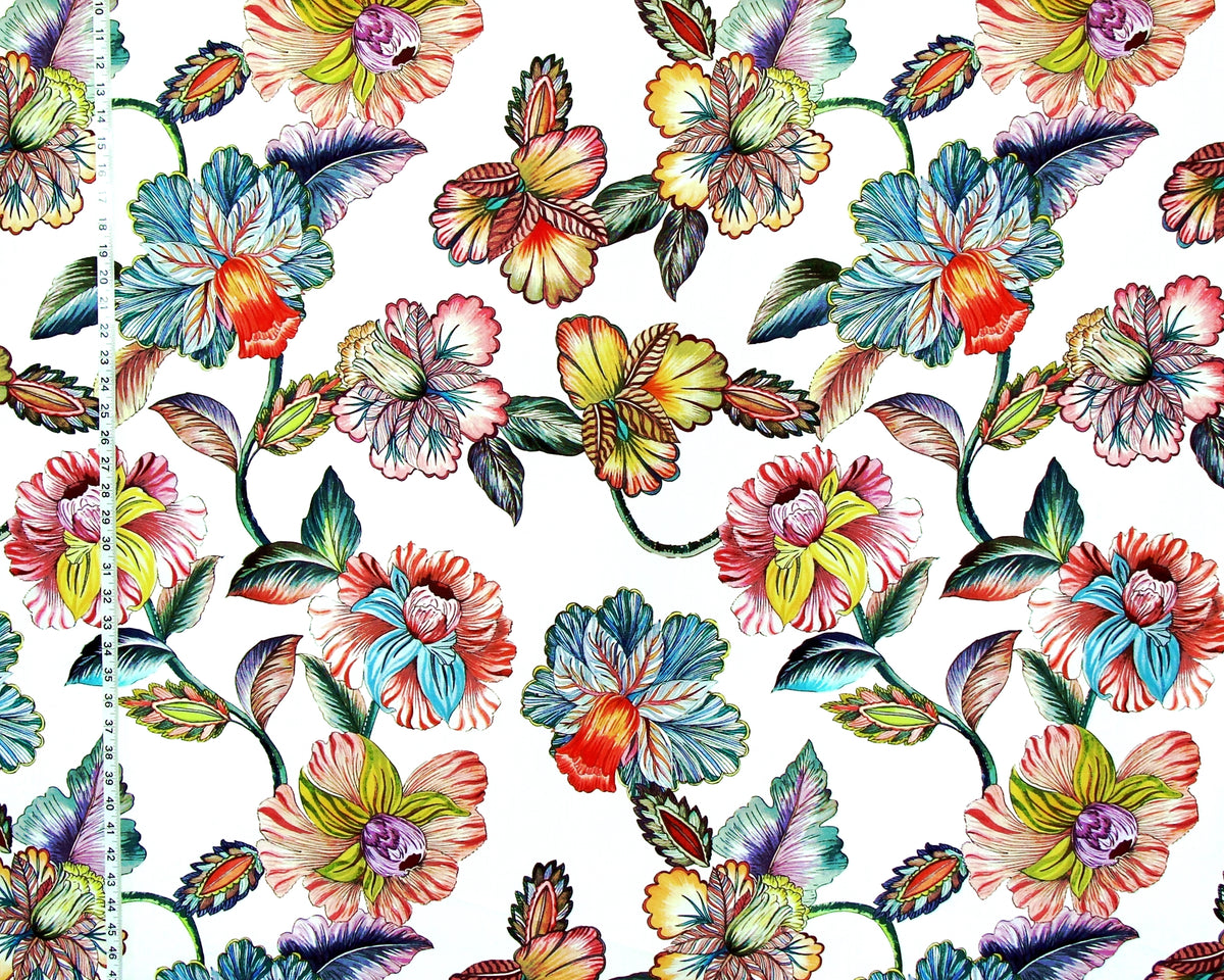 Tropical floral fabric bold