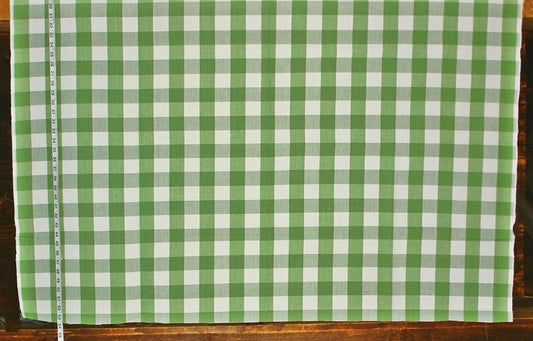 Buffalo check fabric lime green white Kiwi
