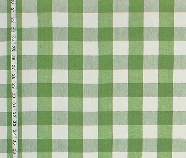 Buffalo check fabric lime green white Kiwi