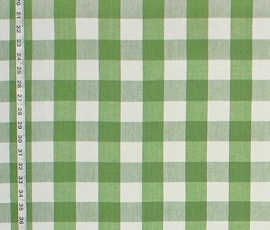 Buffalo check fabric lime green white Kiwi