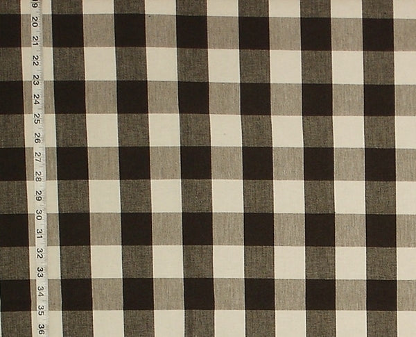 Buffalo Check Fabric Black Cream Charcoal