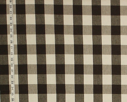 Buffalo Check Fabric Black Cream Charcoal
