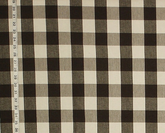 Buffalo Check Fabric Black Cream Charcoal