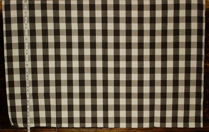Buffalo Check Fabric Black Cream Charcoal