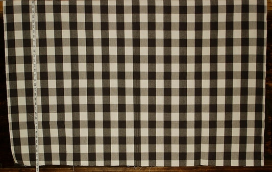Buffalo Check Fabric Black Cream Charcoal
