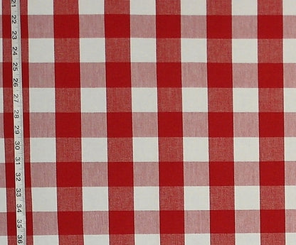 Buffalo Check Fabric Red Berry White