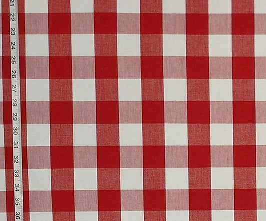 Buffalo Check Fabric Red Berry White