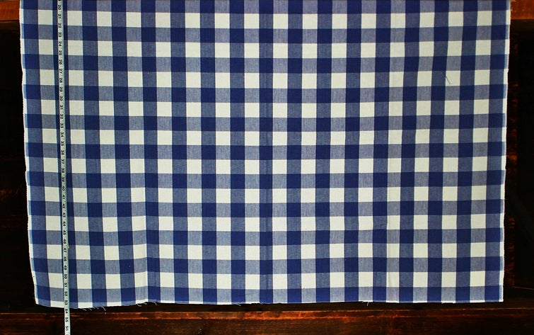 Buffalo Check Fabric Dark Blue White RT-Lym - DL06 Royal