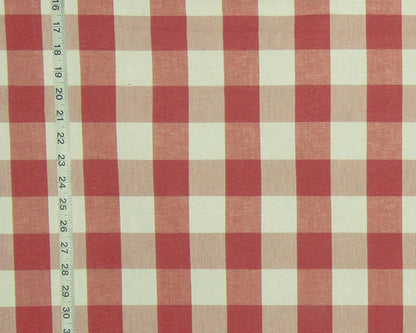 Red Orange buffalo check fabric Tuscan Terracotta