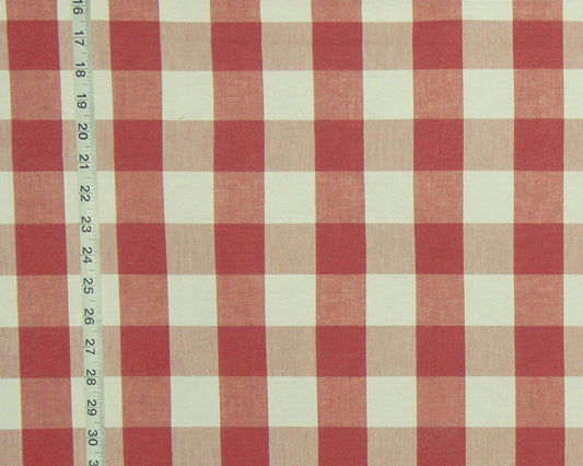 Red Orange buffalo check fabric Tuscan Terracotta