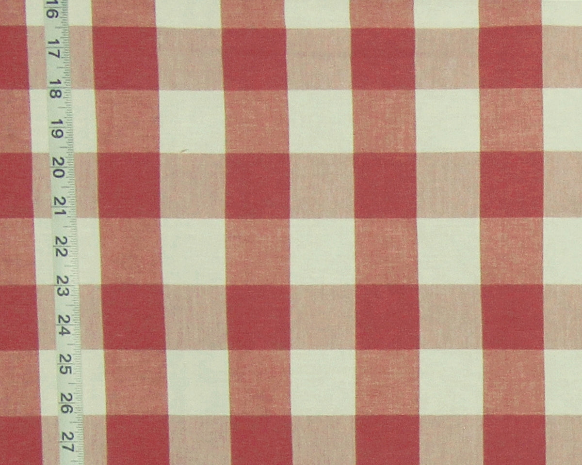 Red Orange buffalo check fabric Tuscan Terracotta