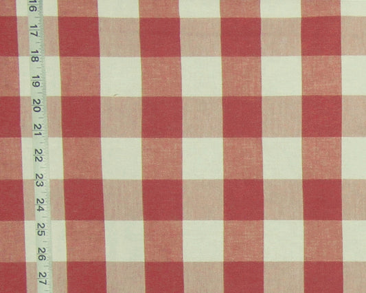 Red Orange buffalo check fabric Tuscan Terracotta