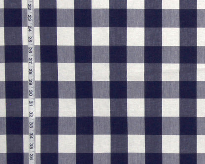 Dark blue buffalo check fabric Indigo