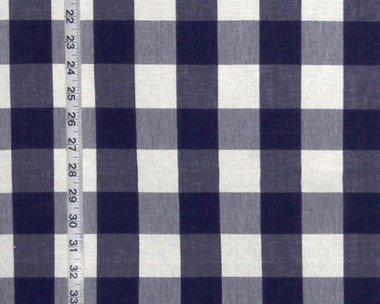 Dark blue buffalo check fabric Indigo
