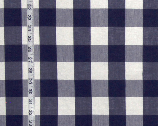 Dark blue buffalo check fabric Indigo