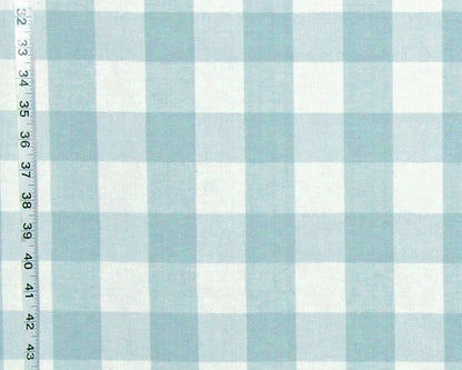Aqua buffalo check fabric spa blue green Teal