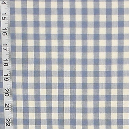 French blue checked fabric gingham Sky