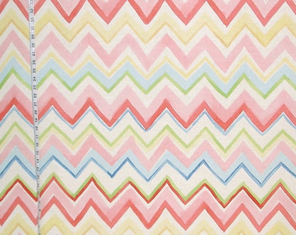 Fabric with colorful zigzag pattern