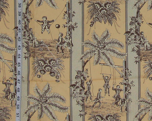 Schumacher Greeff's Toile Fabric, Childs Play - 3yds, 10" Remnant