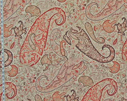 Clarence House Fabric orange pink paisley Chutney