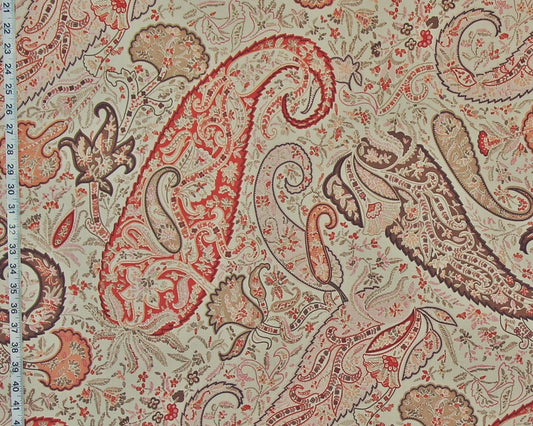 Clarence House Fabric orange pink paisley Chutney