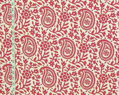 Clarence House Fabric Red-Orange Paisley Upholstery Chanderi