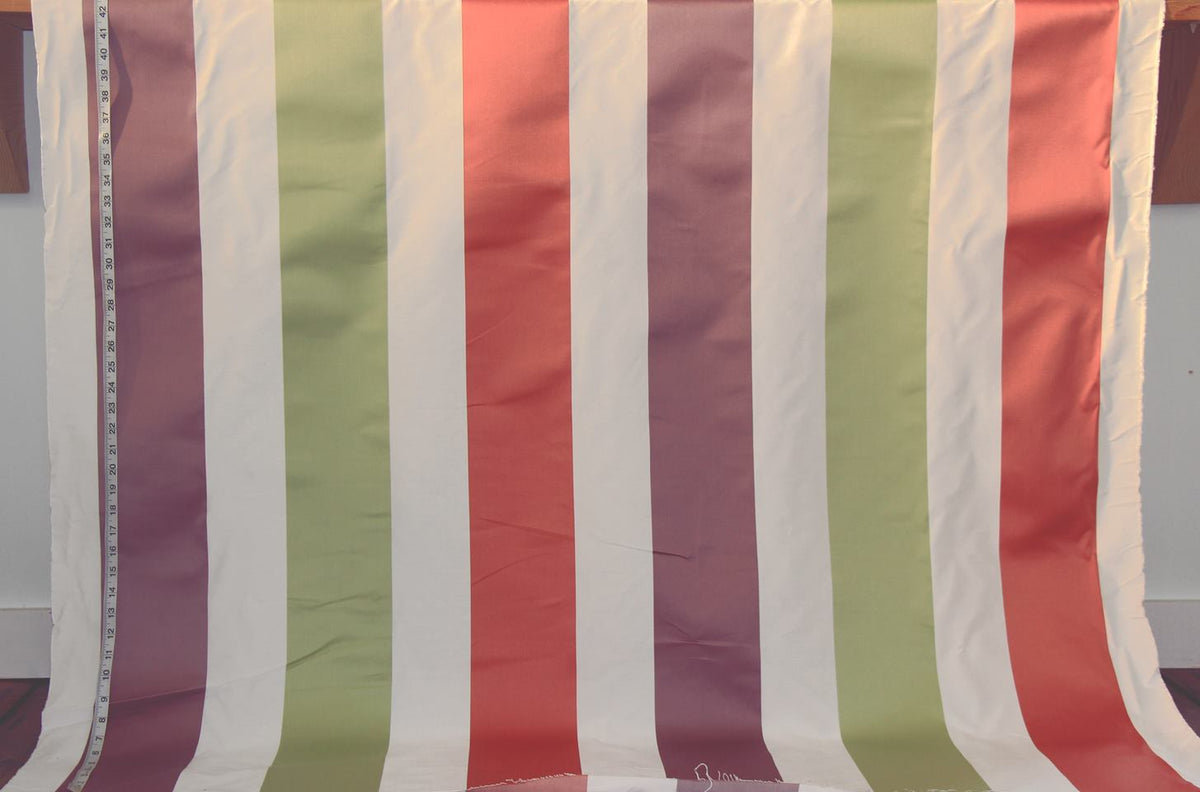 Clarence House Fabric orange green purple wide stripe Concerto