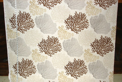 Brown tan coral ocean fabric
