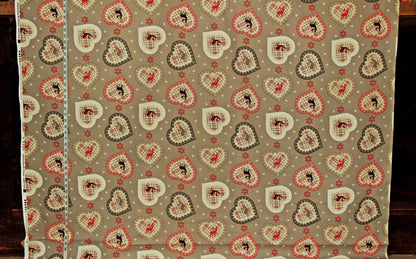 Deer heart fabric winter snowflake plaid chalet cabin lodge decorating