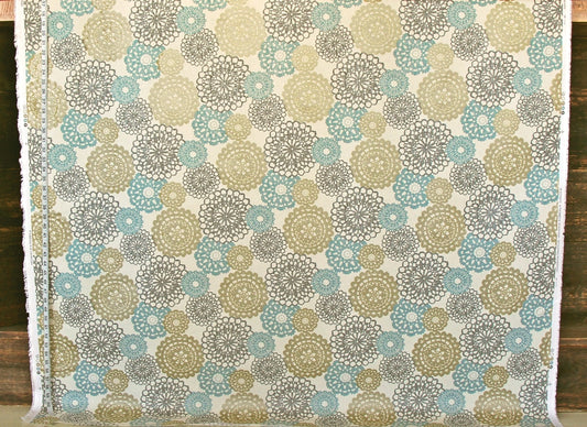 Lace Doily Fabric Aqua Silver Gold Metallic
