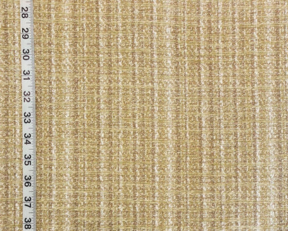 Clarence House Fabric Gold, Tan, Beige, Chenille Tweed Plaid Upholstery Enjoliver