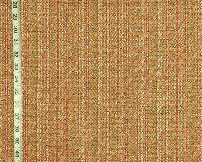 Clarence House Fabric Gold-Orange Chenille, Tweed, Plaid, Upholstery, Enjoliver