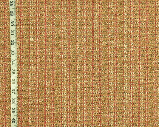Clarence House Fabric Gold-Orange Chenille, Tweed, Plaid, Upholstery, Enjoliver