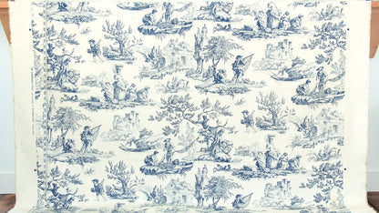 Schumacher Fabric Blue Fisherman Toile Fish