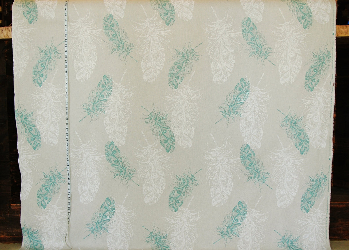 Aqua lace feather fabric angel