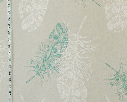 Aqua lace feather fabric angel