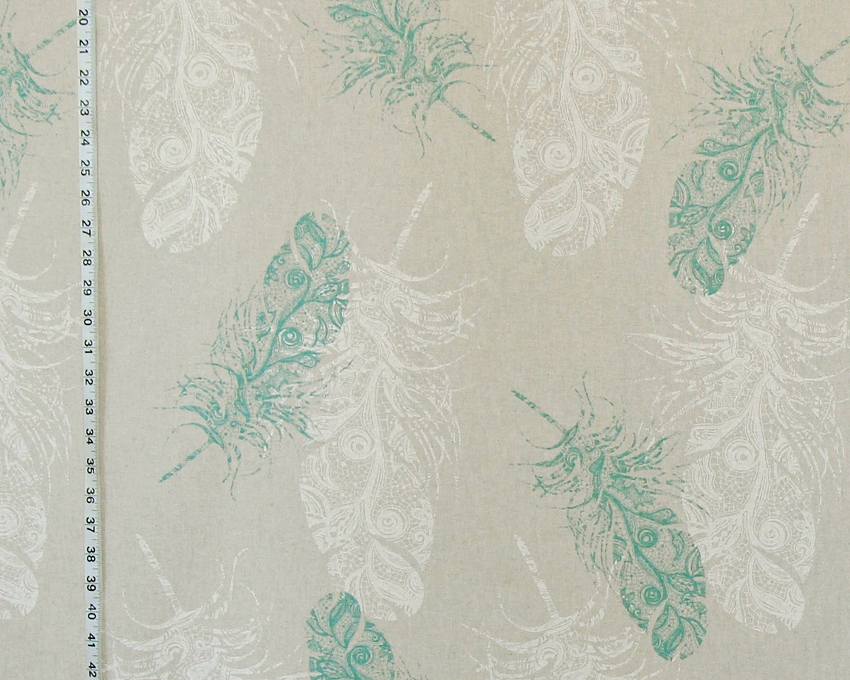 Aqua lace feather fabric angel