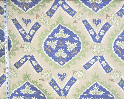 Clarence House Blue Floral Fabric, Upholstery, Middleton, Lampas