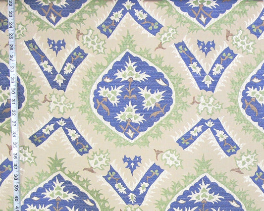 Clarence House Blue Floral Fabric, Upholstery, Middleton, Lampas