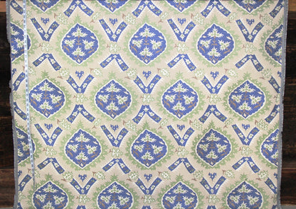 Clarence House Blue Floral Fabric, Upholstery, Middleton, Lampas