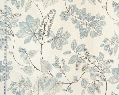 Fall nature fabric blue flowers leaves butterfly bugs