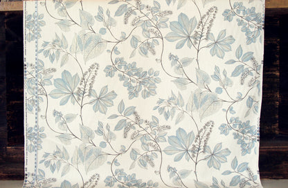 Fall nature fabric blue flowers leaves butterfly bugs