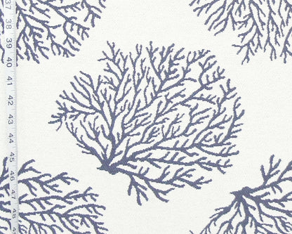 Grey Coral Fabric Ocean Upholstery Remnant - 54"