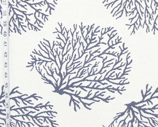 Grey Coral Fabric Ocean Upholstery Remnant - 54"