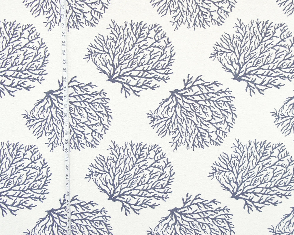 Grey Coral Fabric Ocean Upholstery Remnant - 54"