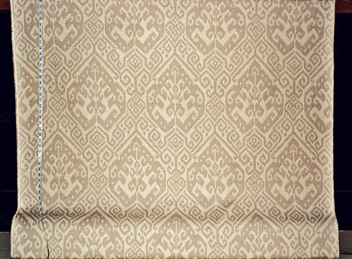Brown Beige Ikat Fabric Ethnic Upholstery