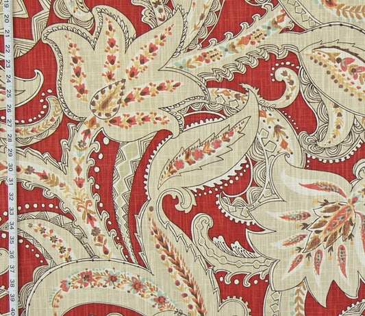 Orange Indienne fabric modern retro ethnic
